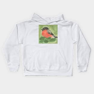 Red bird bullfinch Kids Hoodie